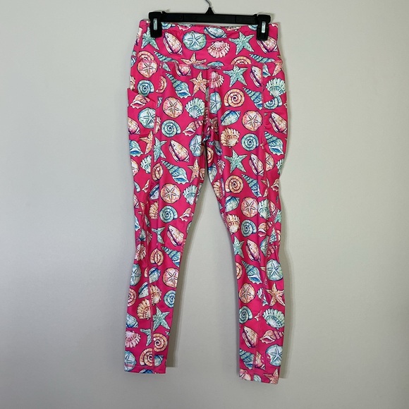 Simply Southern Pink Sea Shell Leggings - Picture 1 of 5